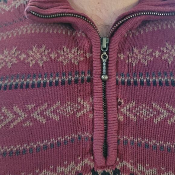 Croft & Barrow Fair Isle Grandpa Sweater Sz Medium Heritage Old Money Holiday - Picture 3 of 10